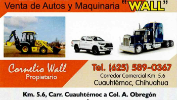 Venta de Autos y Maquinaria WALL | 625 589 0367